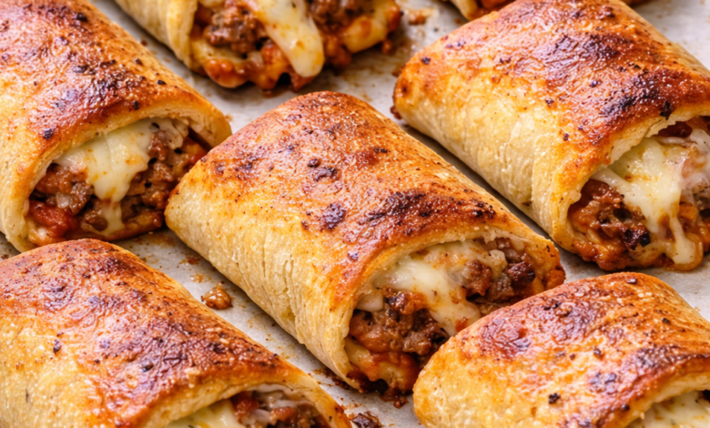 5-Ingredient Beef Pizza Roll-Ups