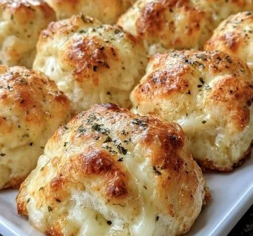 Baked Garlic Butter Cheese Bombs