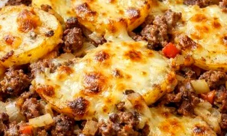 Cheesy Ground Beef and Potato Casserole