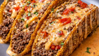 Cheesy Rotel Beef Tacos