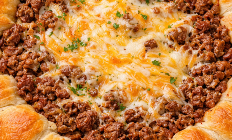 Cheesy Taco Crescent Pie