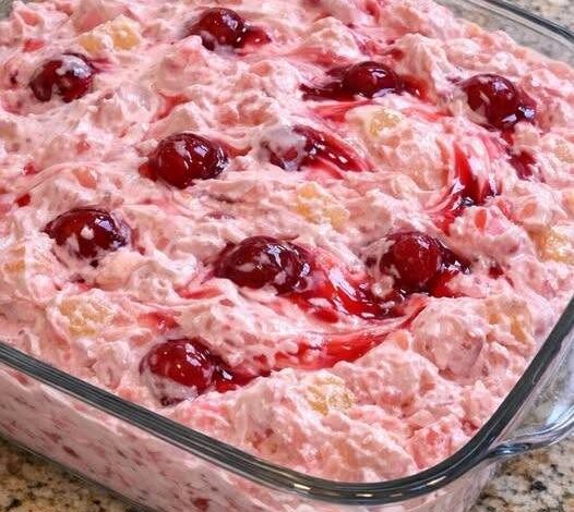 Grandma Jean’s Cherry Fluff Frozen Salad