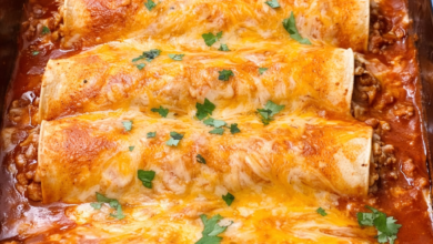 Homemade Beef Enchiladas with Red Sauce