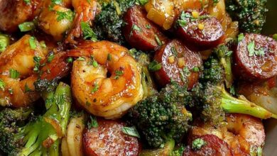 Honey Garlic Shrimp Sausage Broccoli