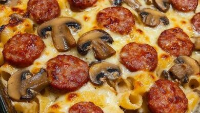 Oven-Baked Sausage and Mushroom Pasta Gratin