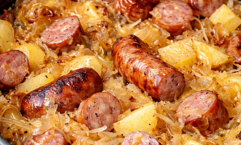 Polish Sausage, Sauerkraut, and Potatoes