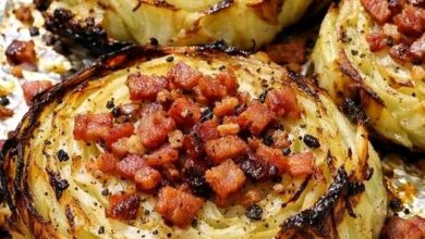 Roasted Cabbage Steaks with Bacon