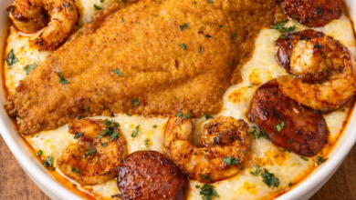 Cajun Catfish Shrimp and Grits with Honey Butter